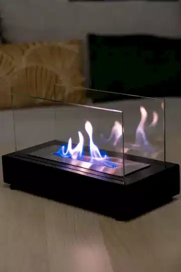 Lüx Dikdörtgen Masaüstü Şömine Siyah