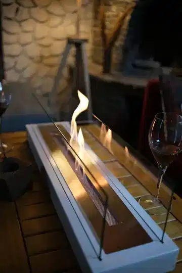 Lüx Büyük Dikdörtgen Masaüstü Şömine Beyaz