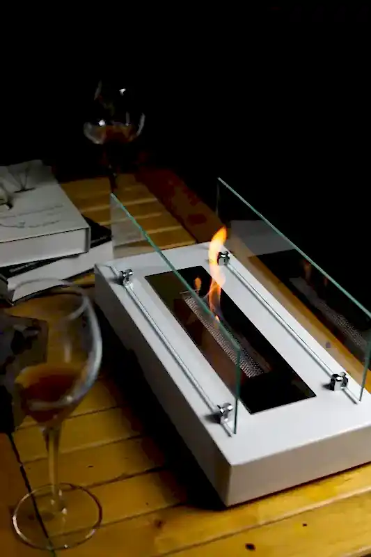 SSCONCEPT Lüx Dikdörtgen Masaüstü Şömine Beyaz