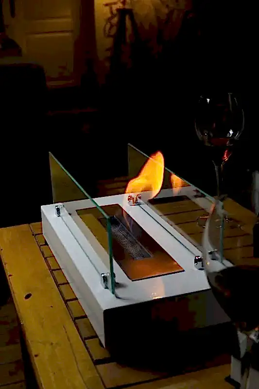 SSCONCEPT Lüx Dikdörtgen Masaüstü Şömine Beyaz