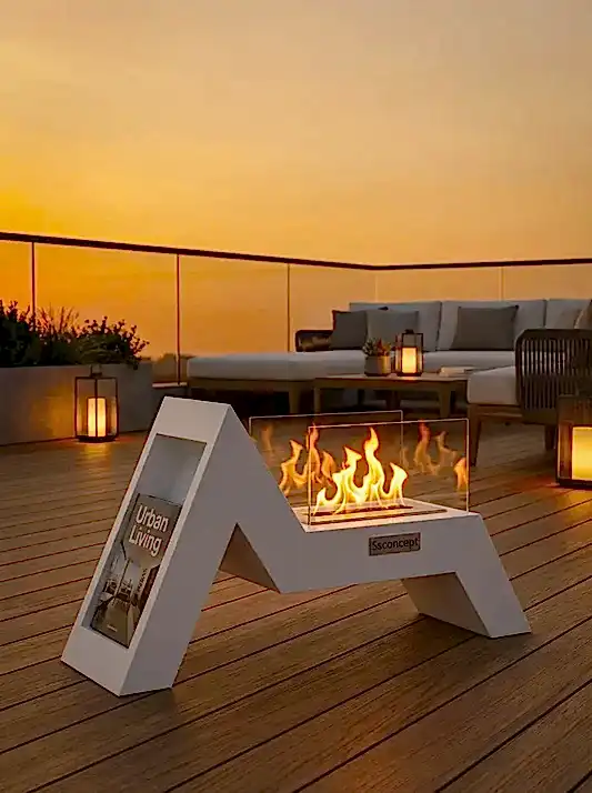 AngelFire Taşınabilir Şömine (Beyaz)