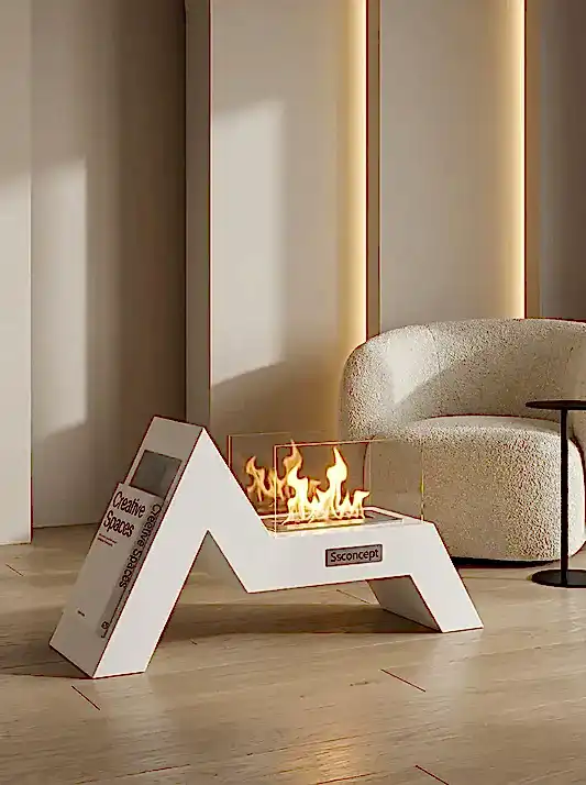 AngelFire Taşınabilir Şömine (Beyaz)