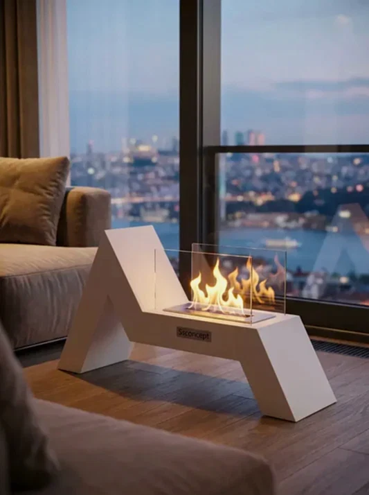 AngelFire Taşınabilir Şömine (Beyaz)