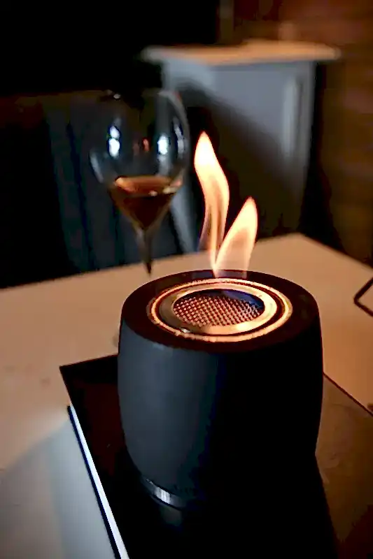 Modern Beton Bioethanol Mini Masaüstü Şömine Siyah