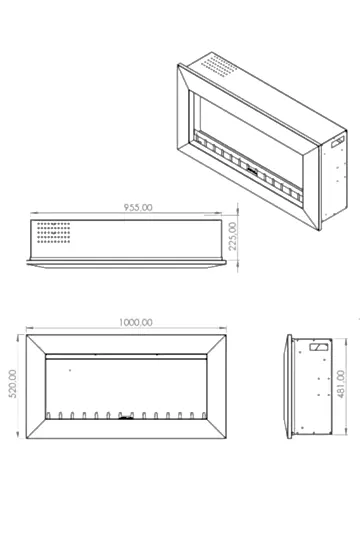 Elektrikli Şömine RGB renkli 100 cm ( Isıtmalı )