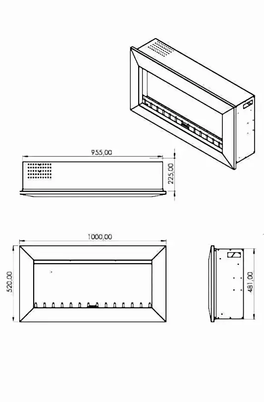Elektrikli Şömine RGB renkli 100 cm ( Isıtmalı )
