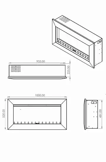 Elektrikli Şömine RGB renkli 100 cm ( Isıtmasız )