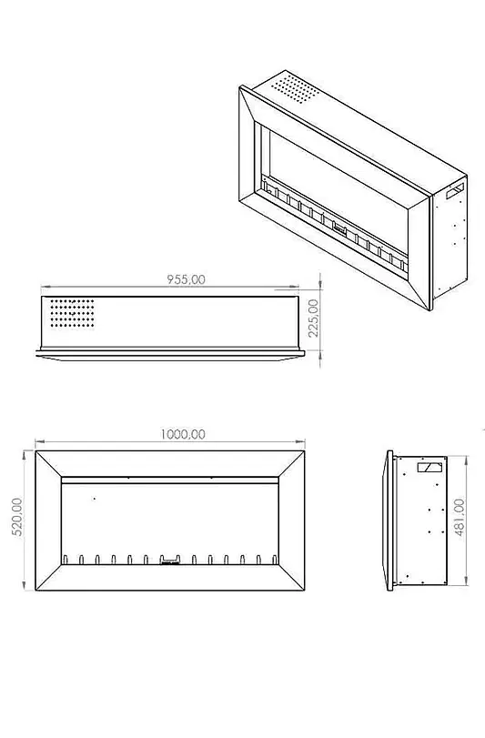 Elektrikli Şömine RGB renkli 100 cm ( Isıtmasız )