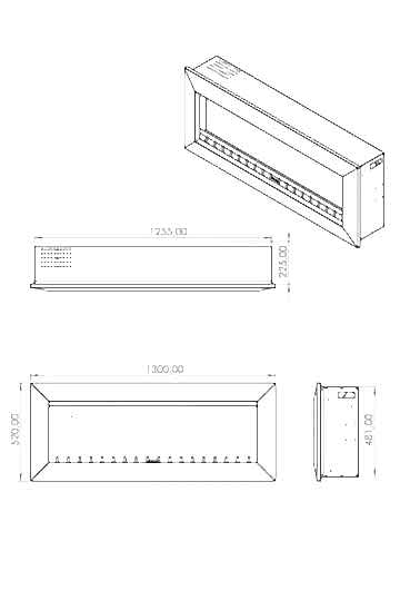 Elektrikli Şömine RGB renkli 130 cm ( Isıtmasız )