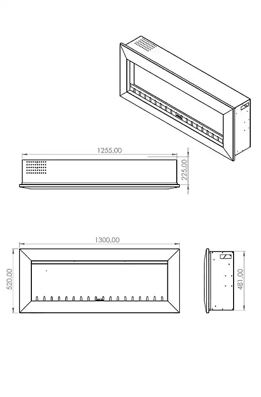 Elektrikli Şömine RGB renkli 130 cm ( Isıtmasız )