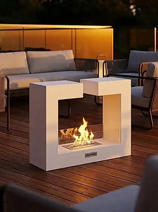 FrameFire Taşınabilir Şömine (Beyaz)