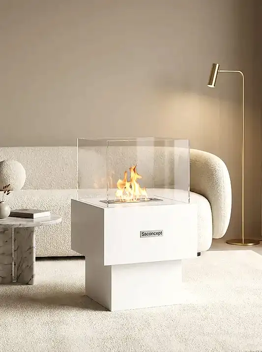 Temple Taşınabilir Şömine (Beyaz)