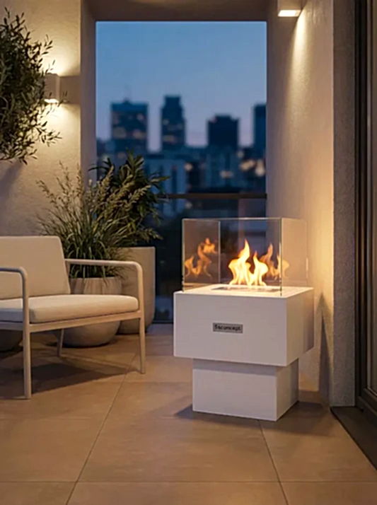 Temple Taşınabilir Şömine (Beyaz)