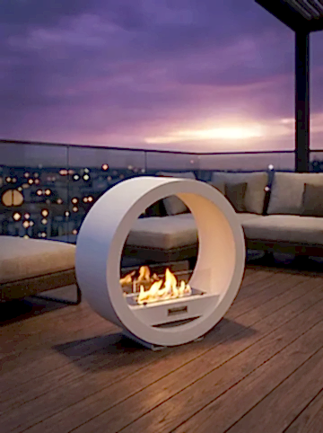 LunaFire Taşınabilir Şömine (Beyaz)