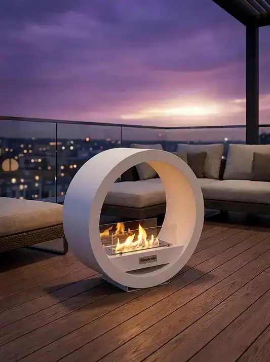 LunaFire Taşınabilir Şömine (Beyaz)
