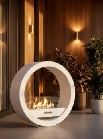 LunaFire Taşınabilir Şömine (Beyaz)