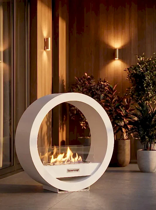 LunaFire Taşınabilir Şömine (Beyaz)