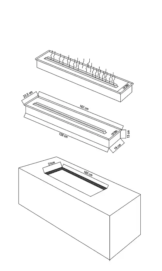 Buharlı Şömine 202 Cm (3 Boyutlu)
