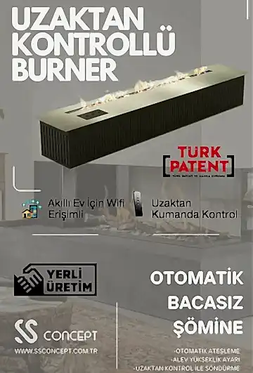 Uzaktan Kontrollü 200 Cm Bioethanol Burner Şömine