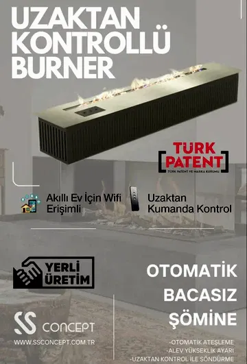 Uzaktan Kontrollü 80 Cm Bioethanol Burner Şömine