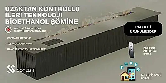 Uzaktan Kontrollü 150 Cm Bioethanol Burner Şömine