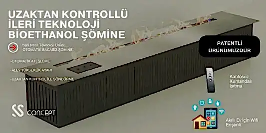 Uzaktan Kontrollü 80 Cm Bioethanol Burner Şömine
