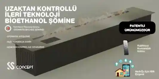 Uzaktan Kontrollü 120 Cm Bioethanol Burner Şömine